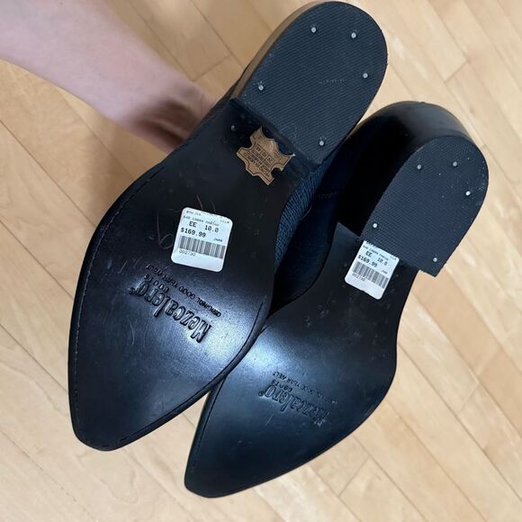 Mezcalero Mexico Made Embossed Leather Western Leather Booties in Blue 10EE - Picture 6 of 16